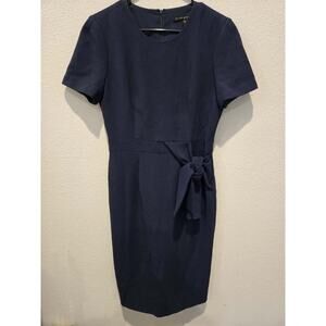 Black Halo Women's Blue Harbor Tie-Waist Sheath Midi Dress Size 6